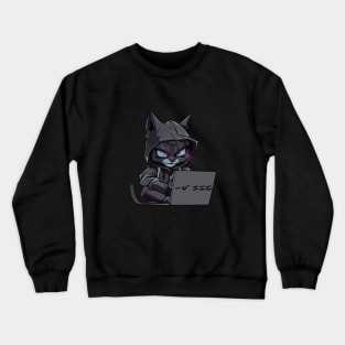 hacker cat Crewneck Sweatshirt
